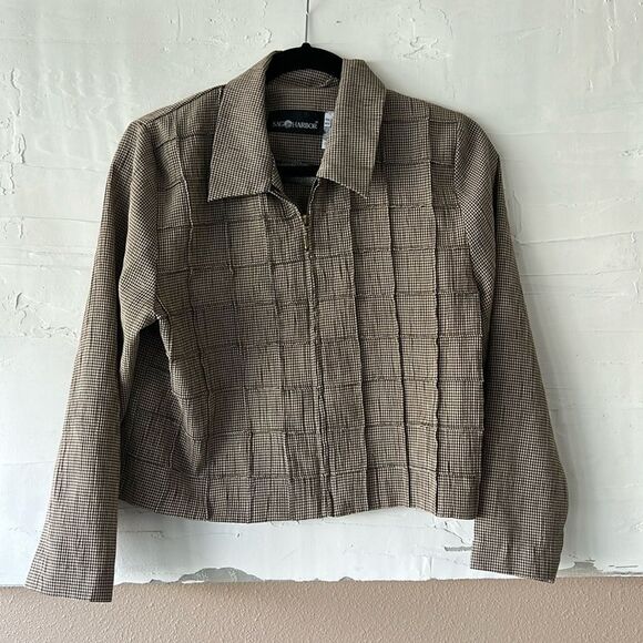 Vintage 90s/Y2K houndstooth pattern shirt jacket size medium blazer - Picture 1 of 4